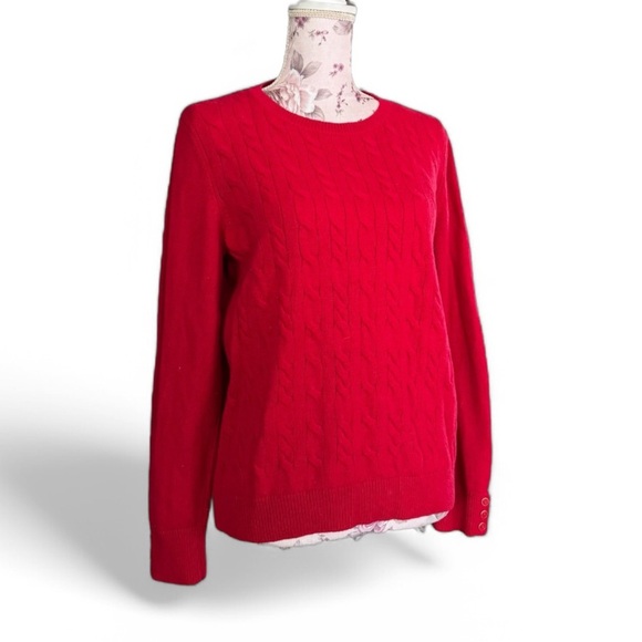 Talbots Cable Knit Crew Neck Sweater - Picture 3 of 5